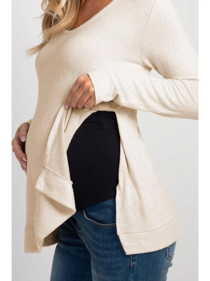 Haut de grossesse en maille douce à manches longues gruau Hello Miz Mlle et Coco