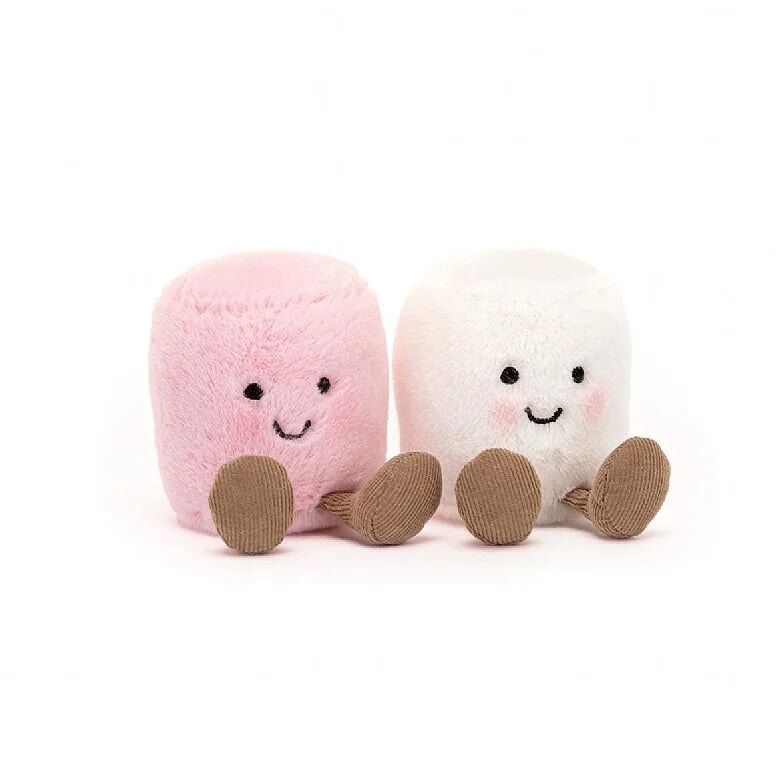 Guimauve rose blanche amusante peluche Jellycat toutou jouet enfant