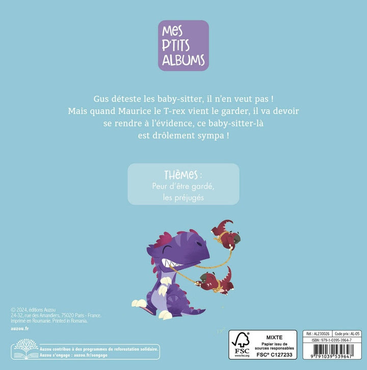 livre Gus ne veut pas de dino-sitter! Auzou 