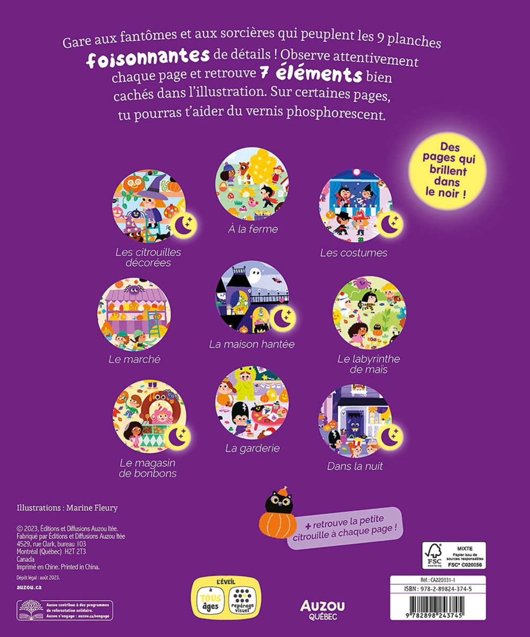 Livre cherche et trouve des tout-petits Halloween Auzou Mlle et Coco