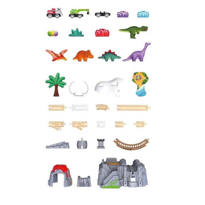 Ensemble train dino en bois Hape Mlle et Coco