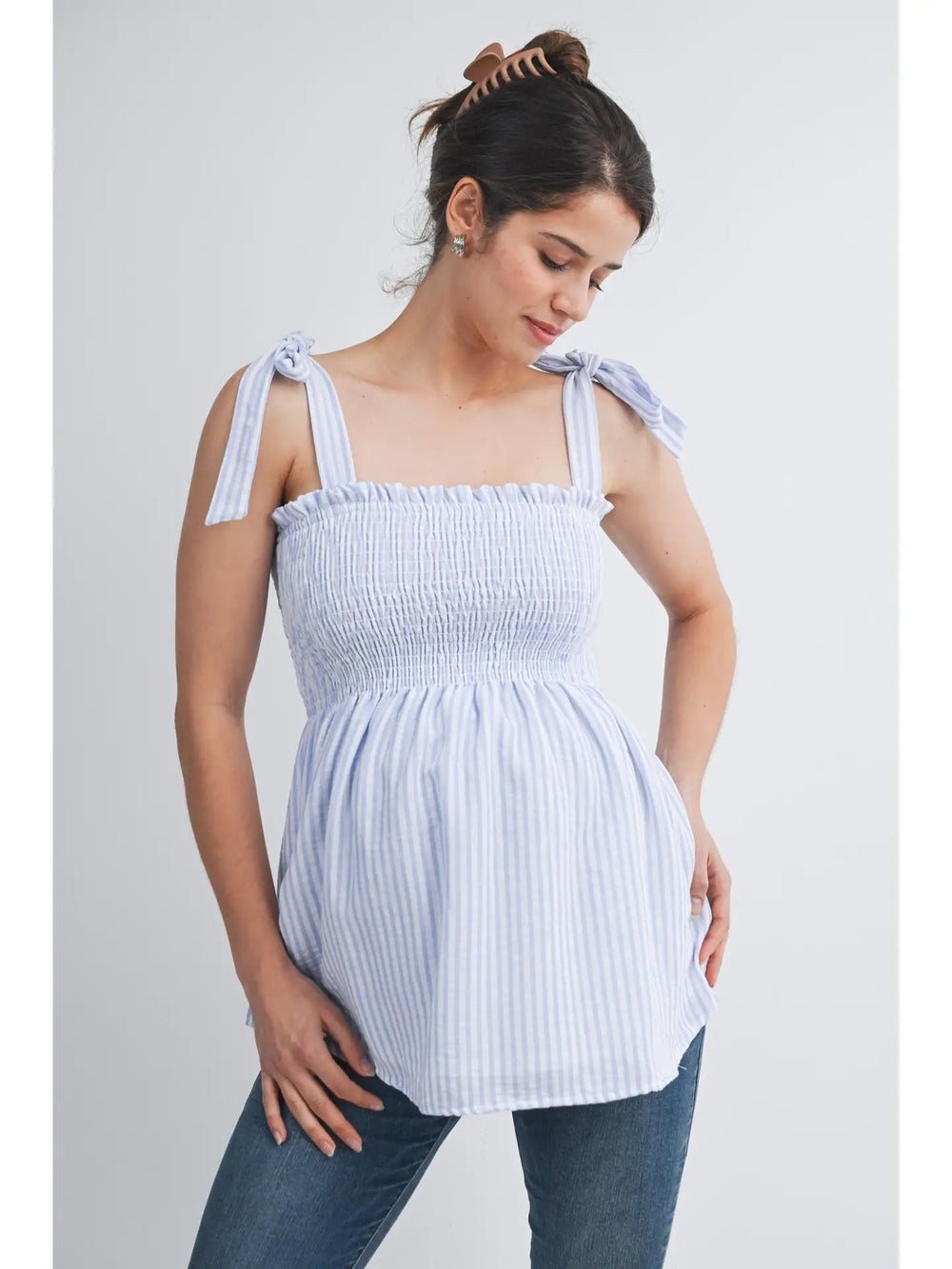 camisole maternité Hello Miz raye bleu blanc Mlle et Coco