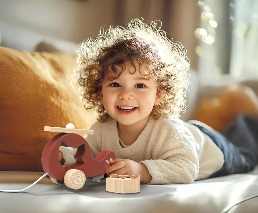 Jeux à tirer Hélicoptère renard Speedy Monkey Mlle et Coco