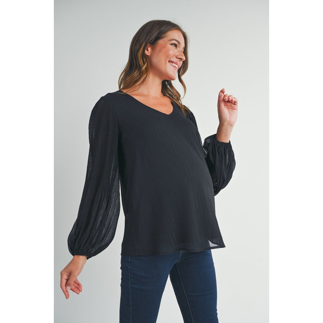 Blouse maternité plissé - Noir - Hello Miz Maternité Hello Miz 