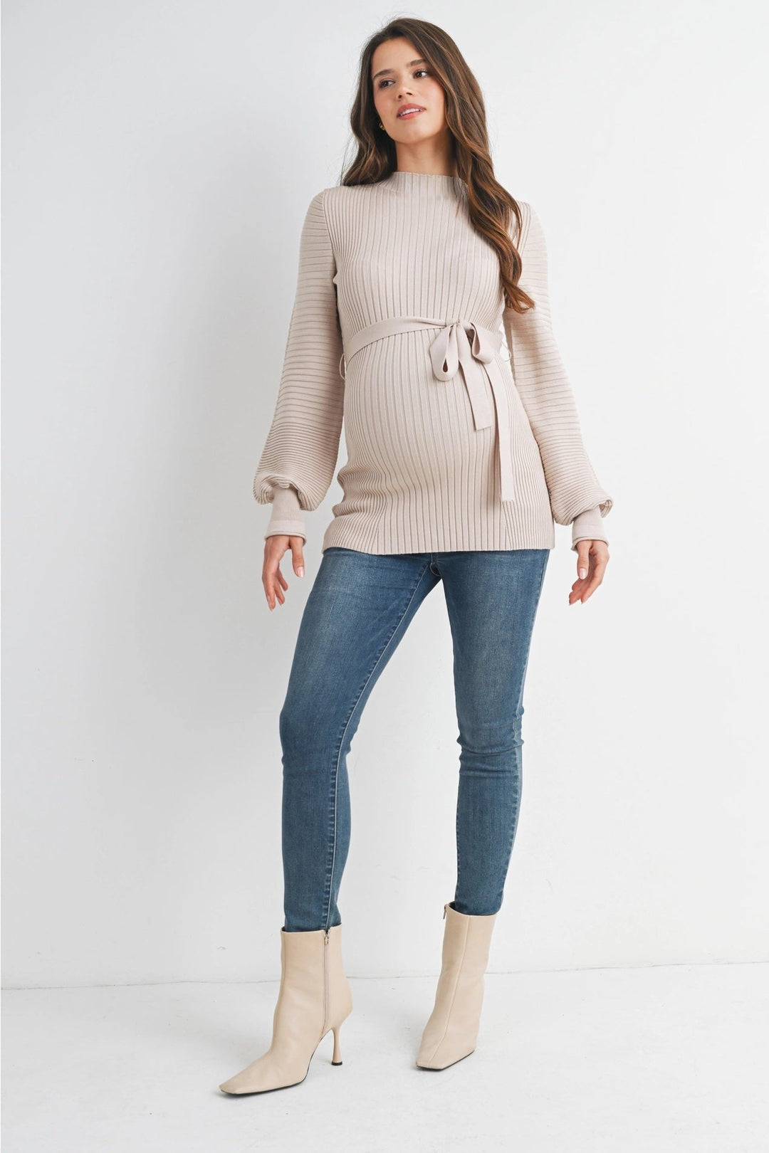 pull crème maternité ceinture Hello Miz Mlle et Coco