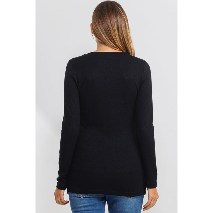 chandail allaitement maternité noir manches longues hello miz