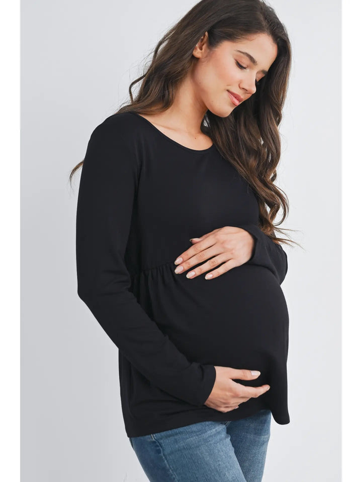 chandail manches longues noir maternité Hello Miz Mlle et Coco