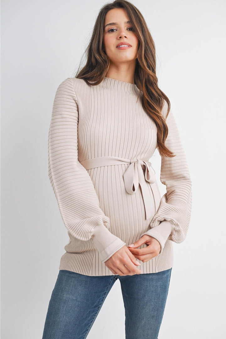 pull crème maternité ceinture Hello Miz Mlle et Coco