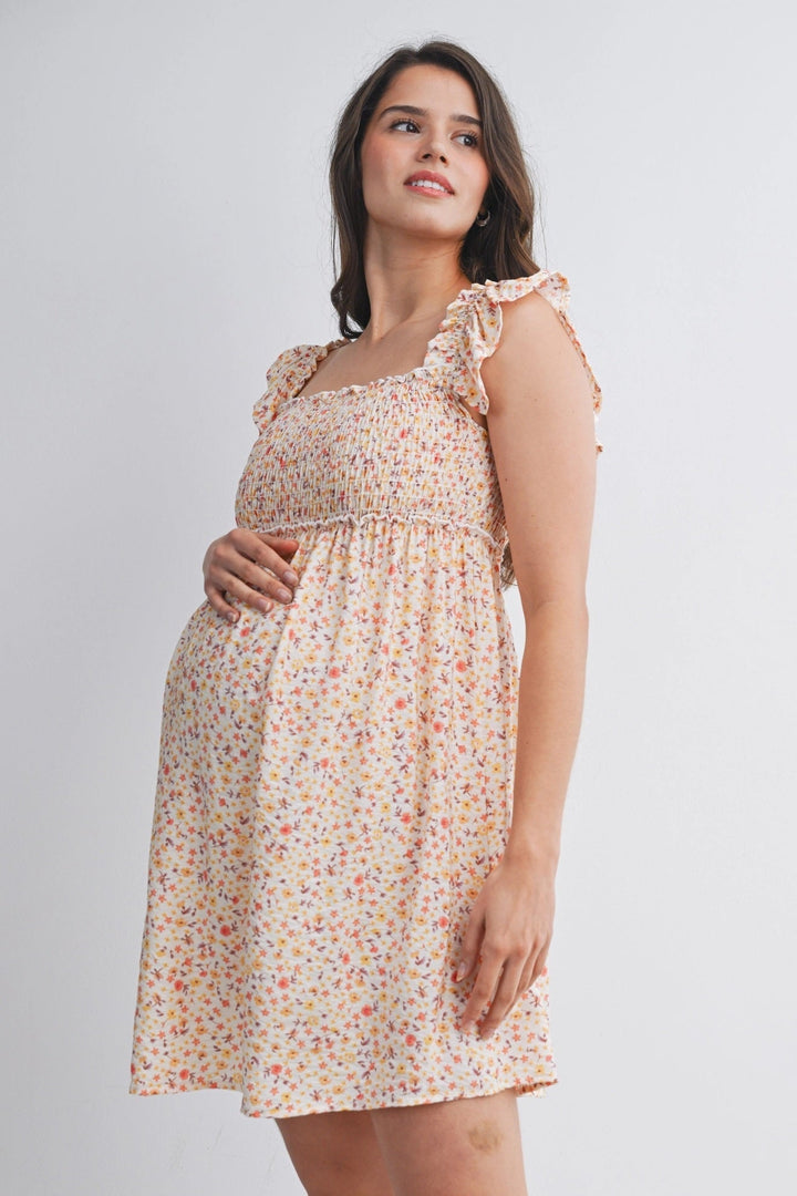 robe maternité crème floral hello miz Mlle et Coco