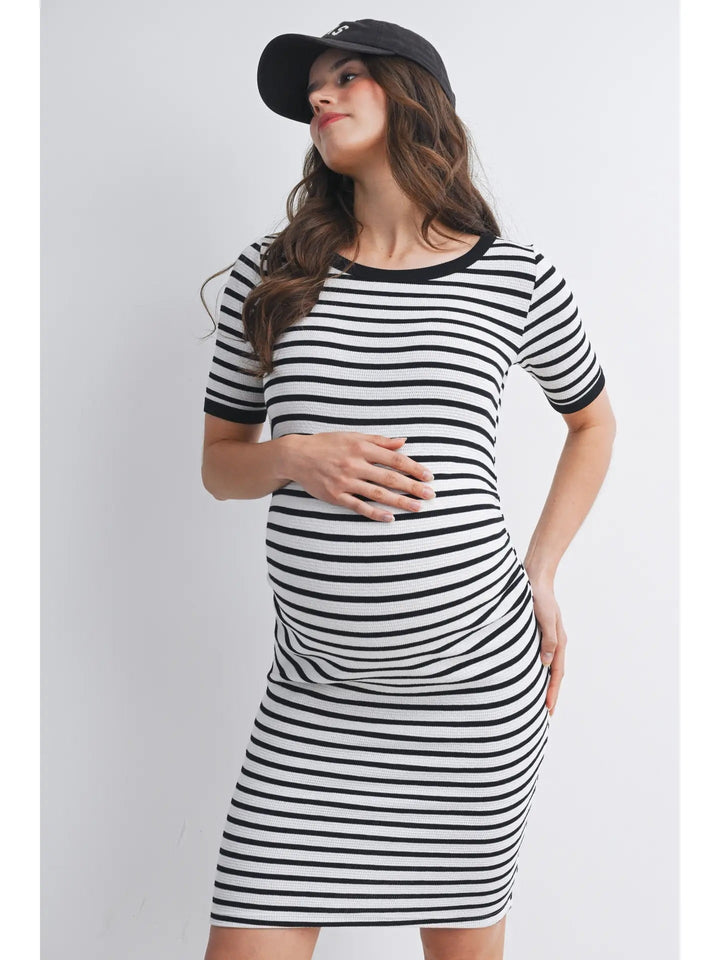 Robe maternité Rayé noir et blanc Hello Miz