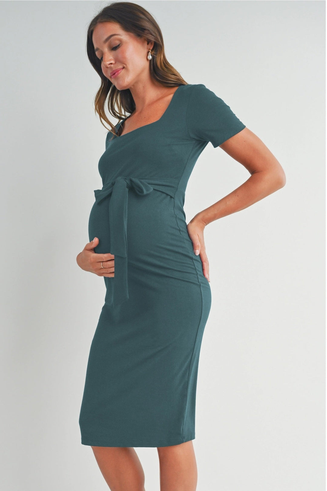 Robe maternité mi-longue Bleu mer Hello Miz Mlle et Coco