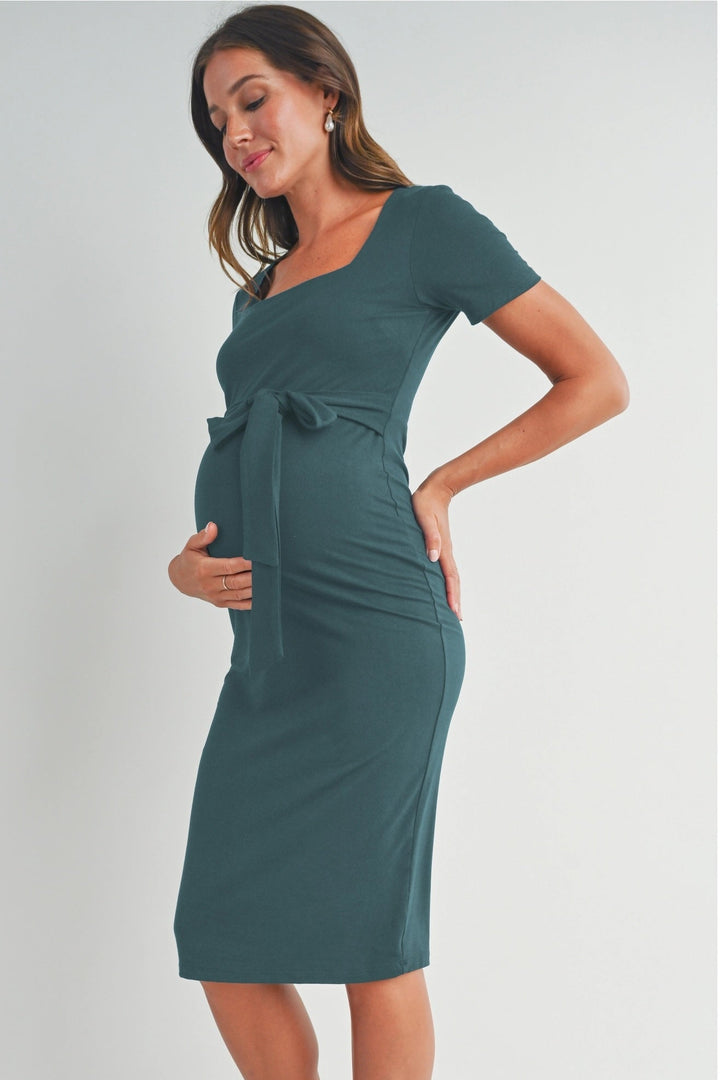 Robe maternité mi-longue Bleu mer Hello Miz Mlle et Coco