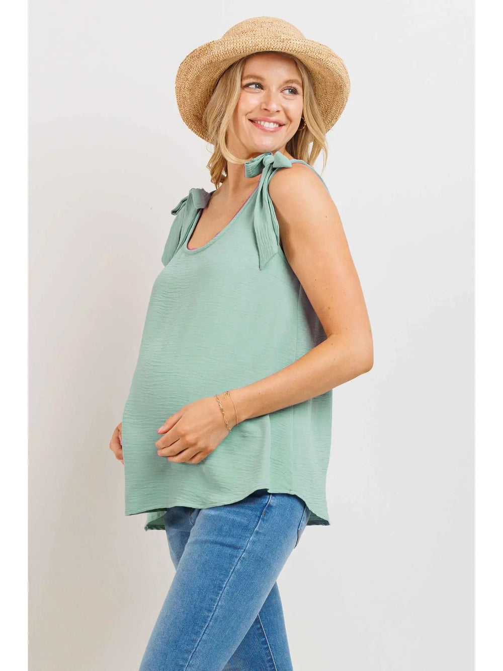 Camisole maternité boucles décoratives  - Sauge - Hello Miz