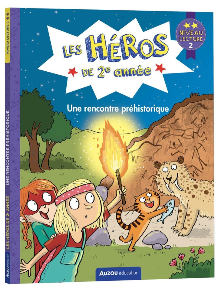 Collection héros de la 2e année: une rencontre préhistorique de Auzou. Aprentissage de a lecture