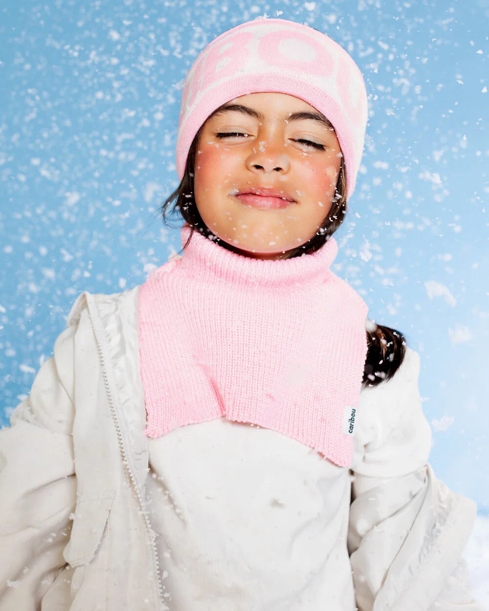 Caribou cache-cou hiver rose accessoire Mlle et Coco