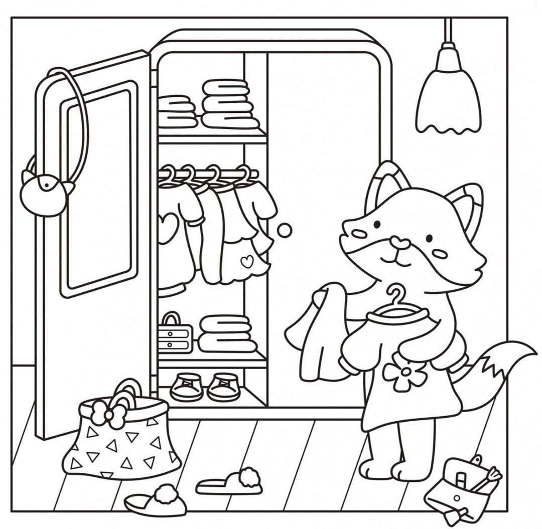 Cahier à coloriage Home sweet home mon petit monde cosy Nathan Mlle et Coco