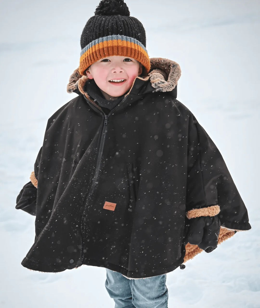 Housse-Poncho 3 en 1 pour bébé et enfant 6 ans et + Noir Gustine Mlle et Coco