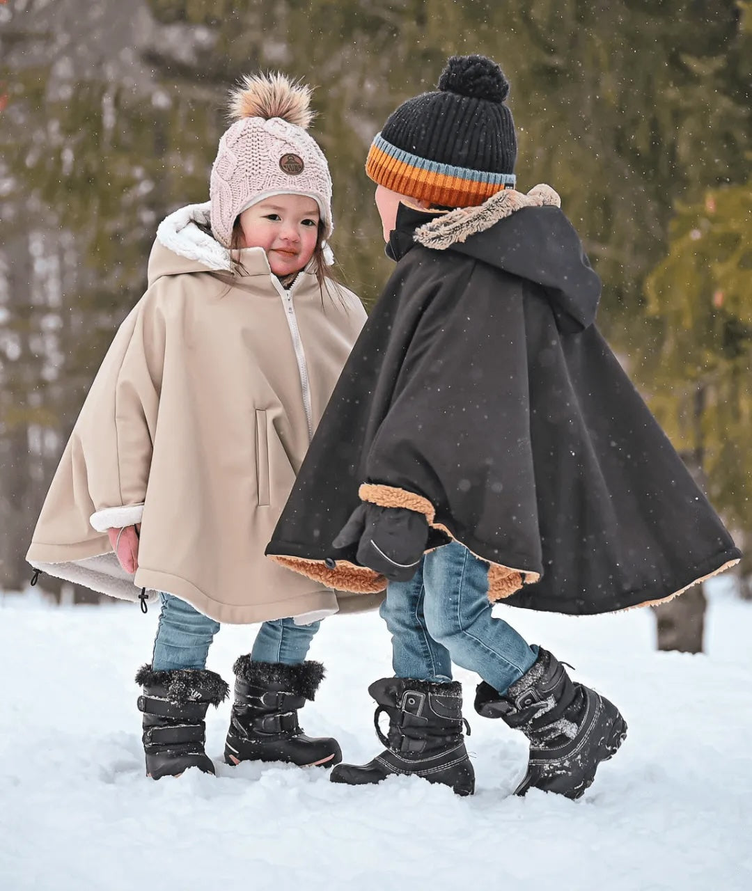 Housse-Poncho 3 en 1 pour bébé et enfant 6 ans et + Noir Gustine Mlle et Coco