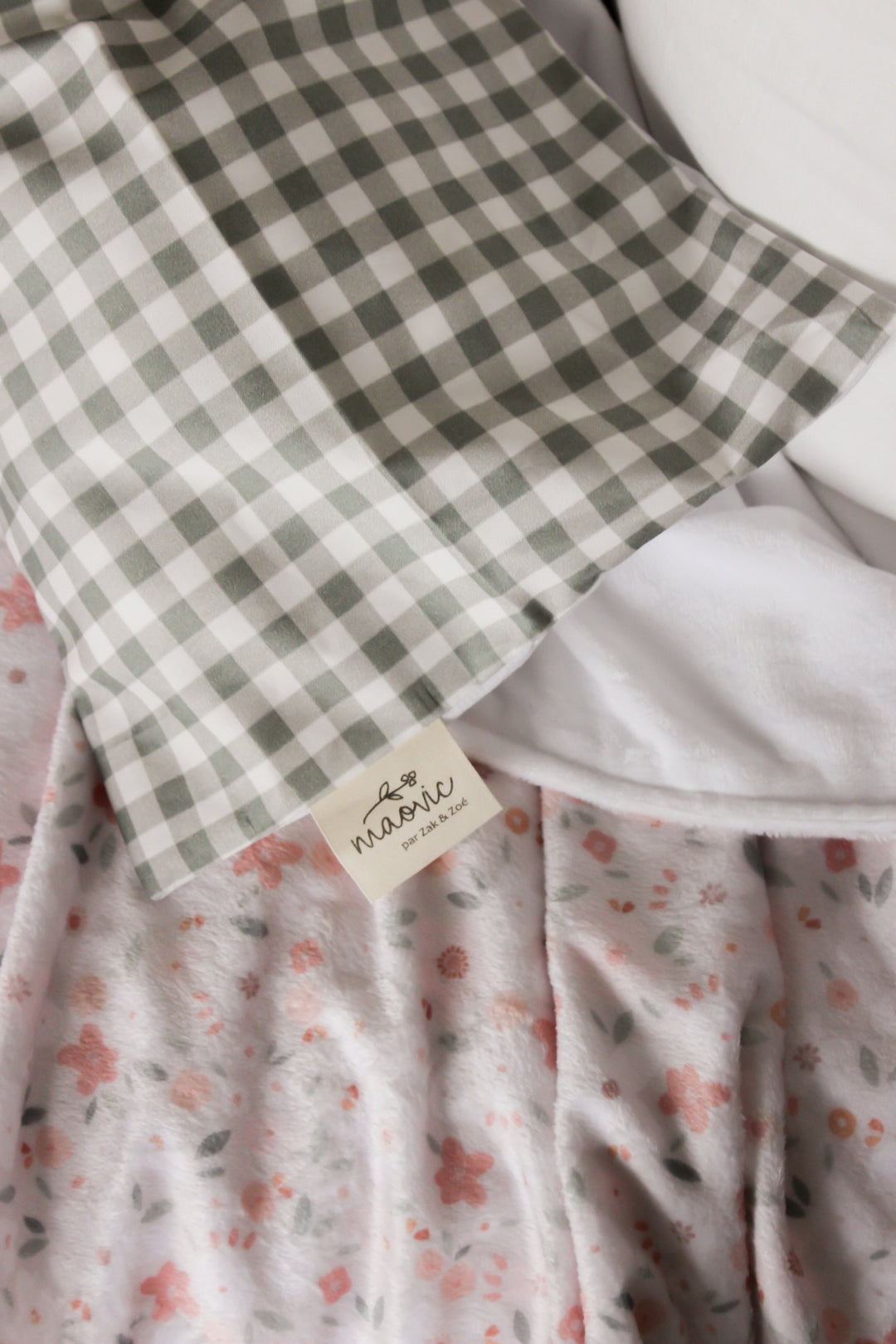 housse oreiller gingham Maovic Mlle et Coco 10 ans