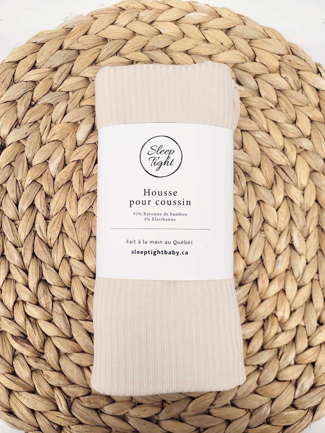 housse coussin sleeptight rib beige compagnie québécoise accessoire bébé