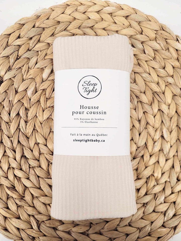 housse coussin sleeptight rib beige compagnie québécoise accessoire bébé