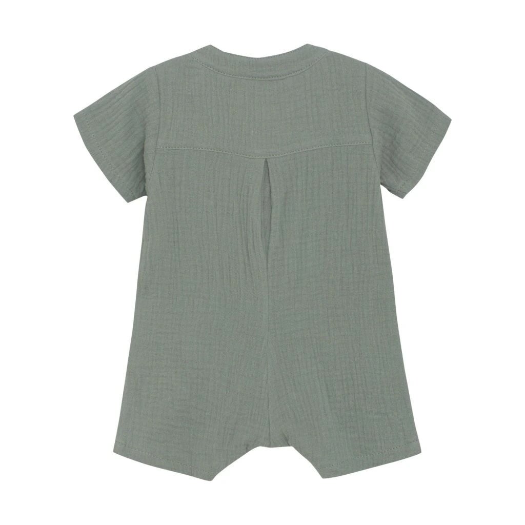 Barboteuse en mousseline coton sauge Huttelihut Mlle et Coco