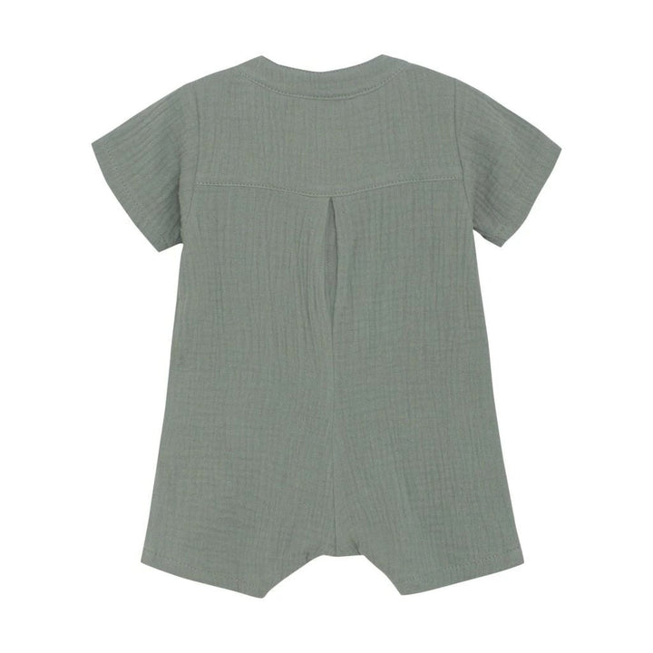 Barboteuse en mousseline coton sauge Huttelihut Mlle et Coco