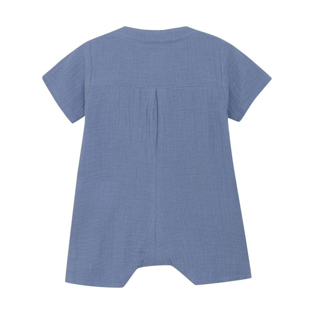 Barboteuse en mousseline coton Bleu Huttelihut Mlle et Coco