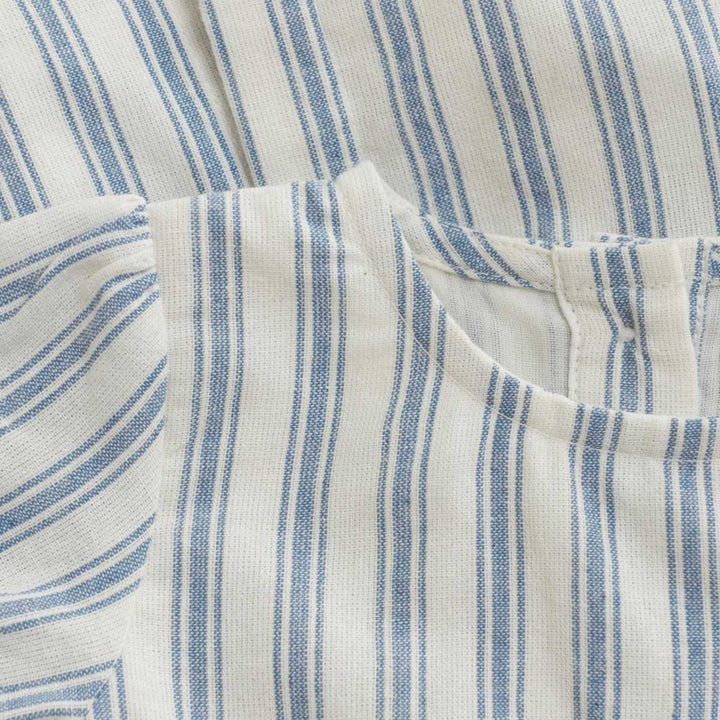 Robe en coton blanche rayé bleu Huttelihut Mlle et Coco