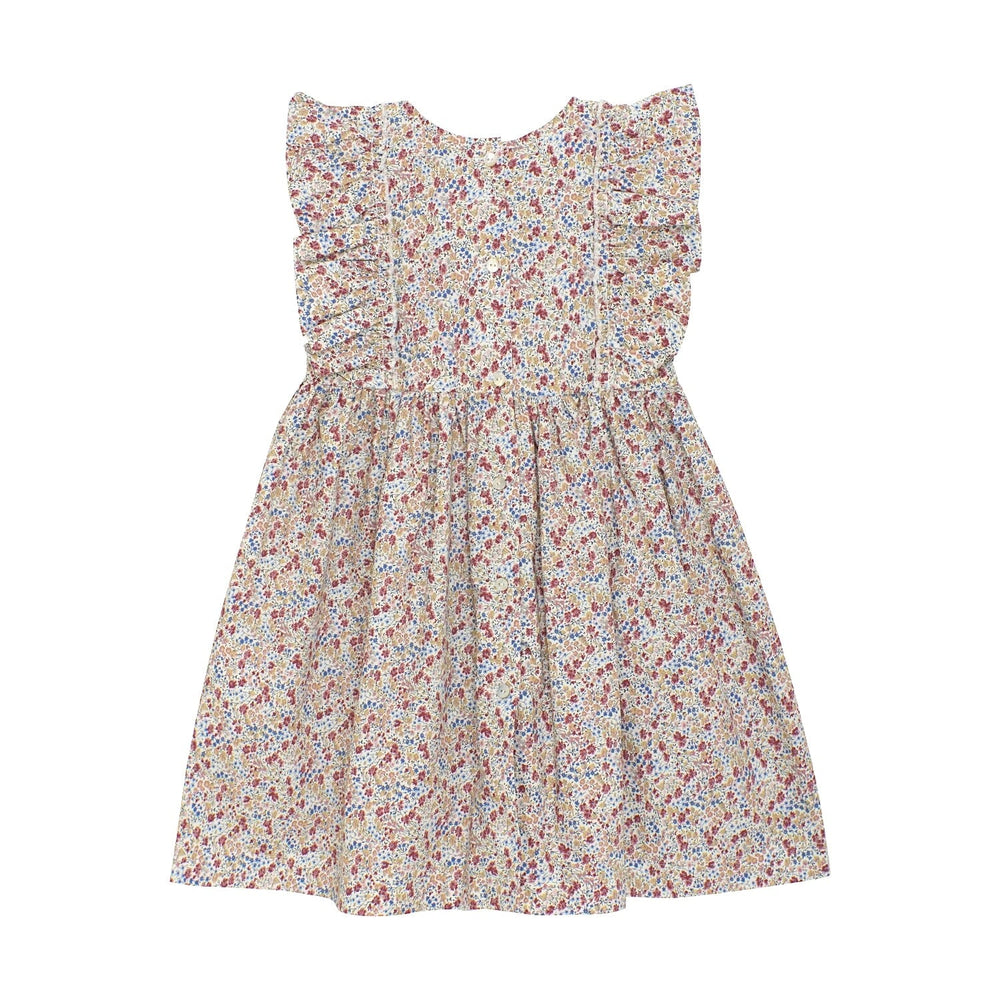Robe floral bleu rouge Huttelihut Mlle et Coco vêtement