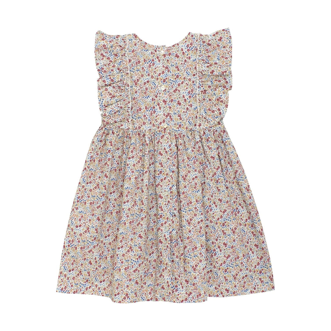 Robe floral bleu rouge Huttelihut Mlle et Coco vêtement