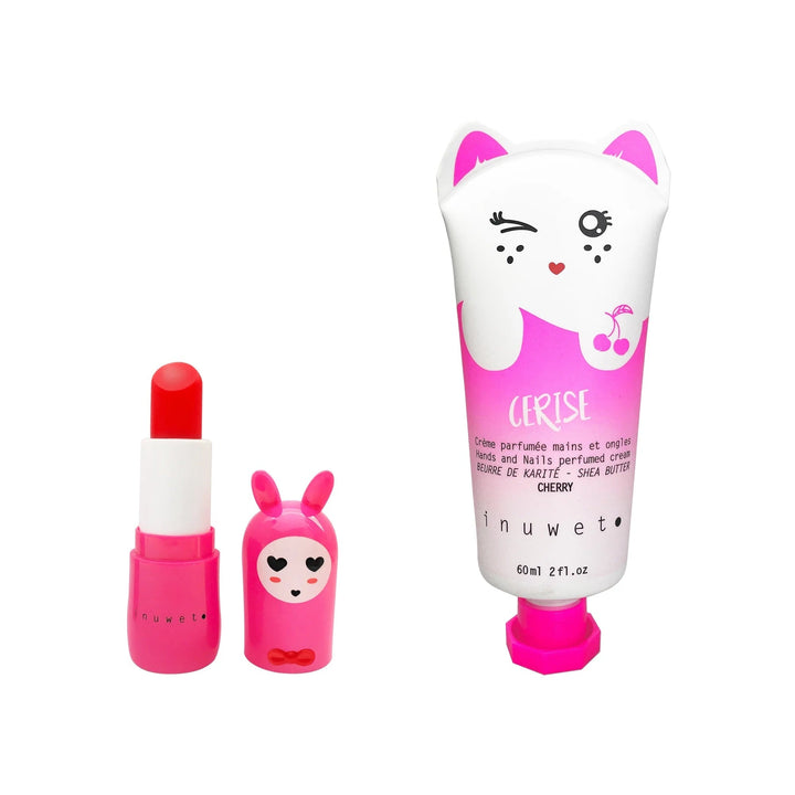 duo cerise crème main baume lèvre Inuwet Mlle et Coco