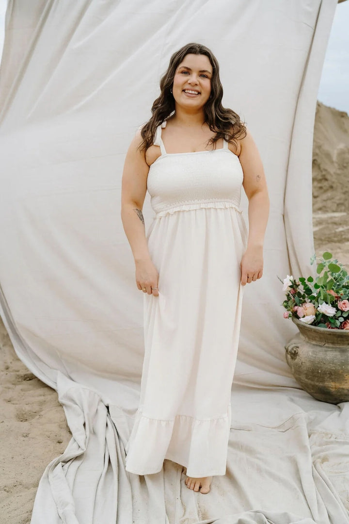 Robe maternité Larissa ivoire doux Rose Maternité Mlle et Coco