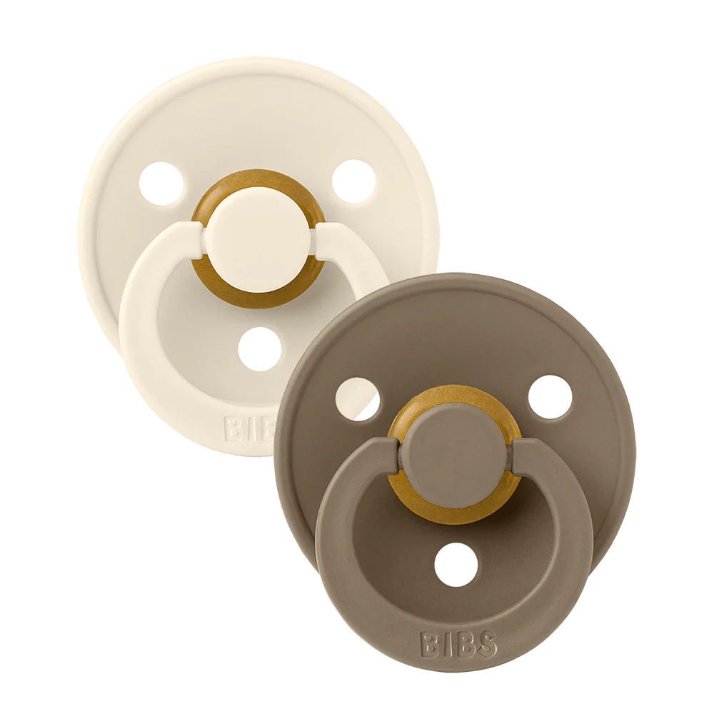 suce bibs paquet  2 ivory dark oak Mlle et Coco