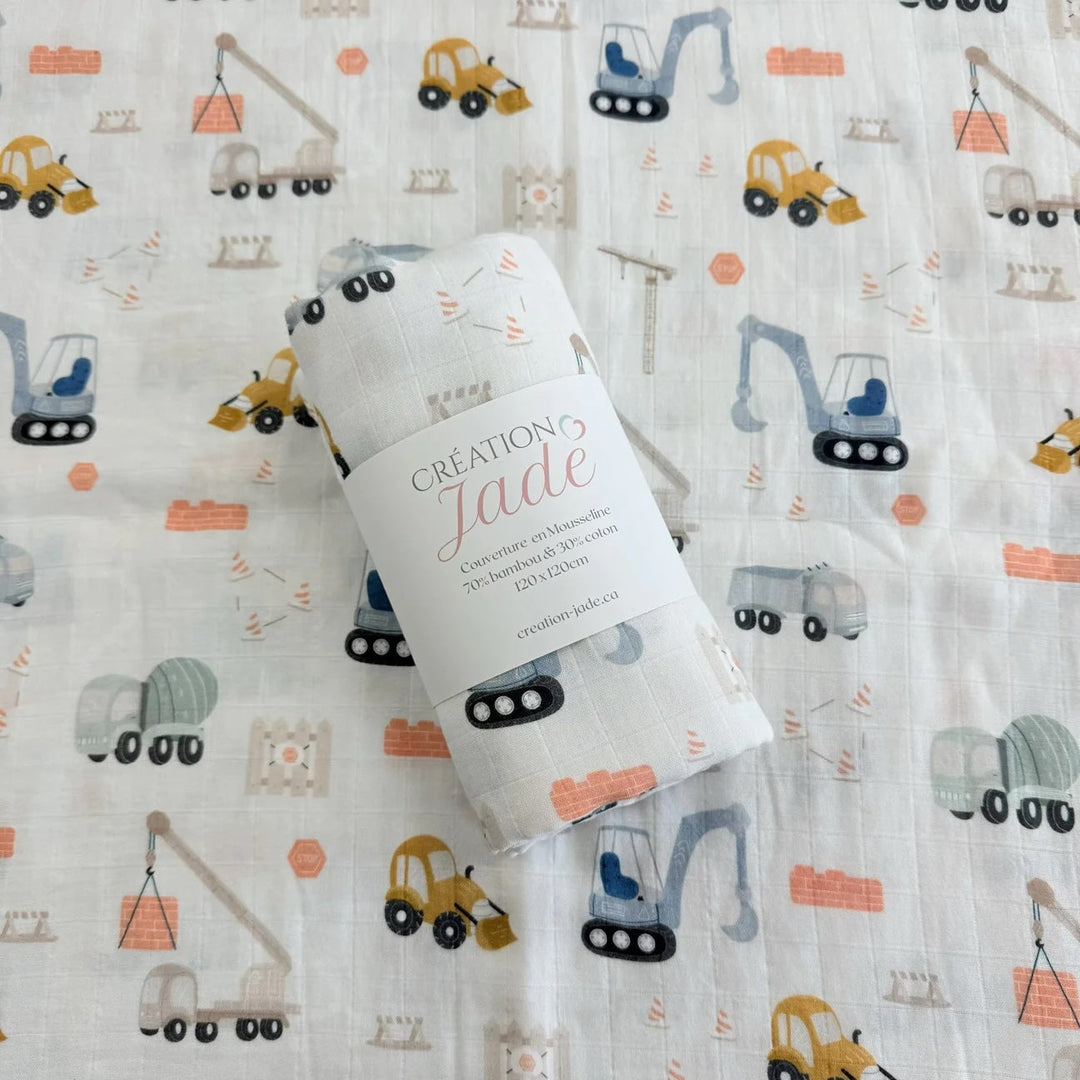 mousseline camion Création Jade Mlle et Coco accessoire bébé