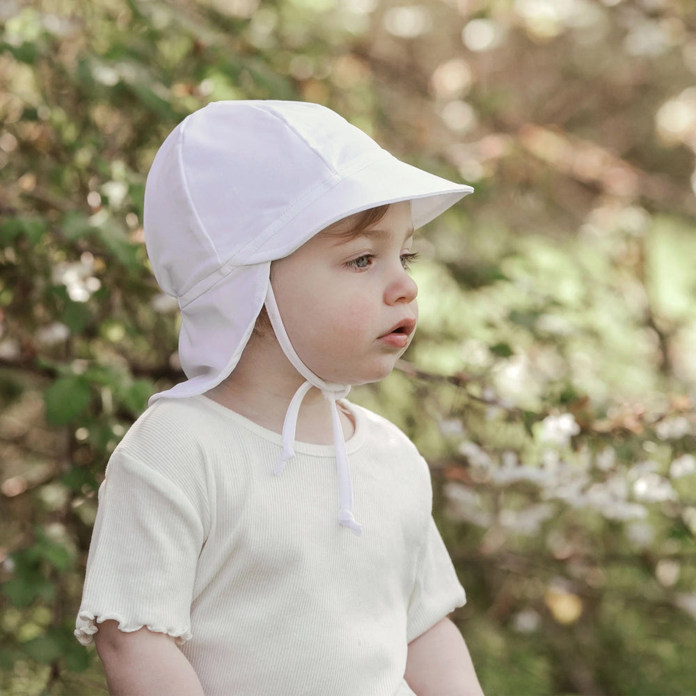 bonnet blanc bébé anti-uv Jan & Jul 