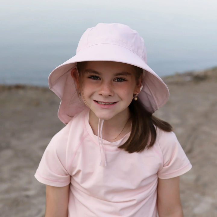 chapeau UV imperméable rose doux Mlle et Coco 