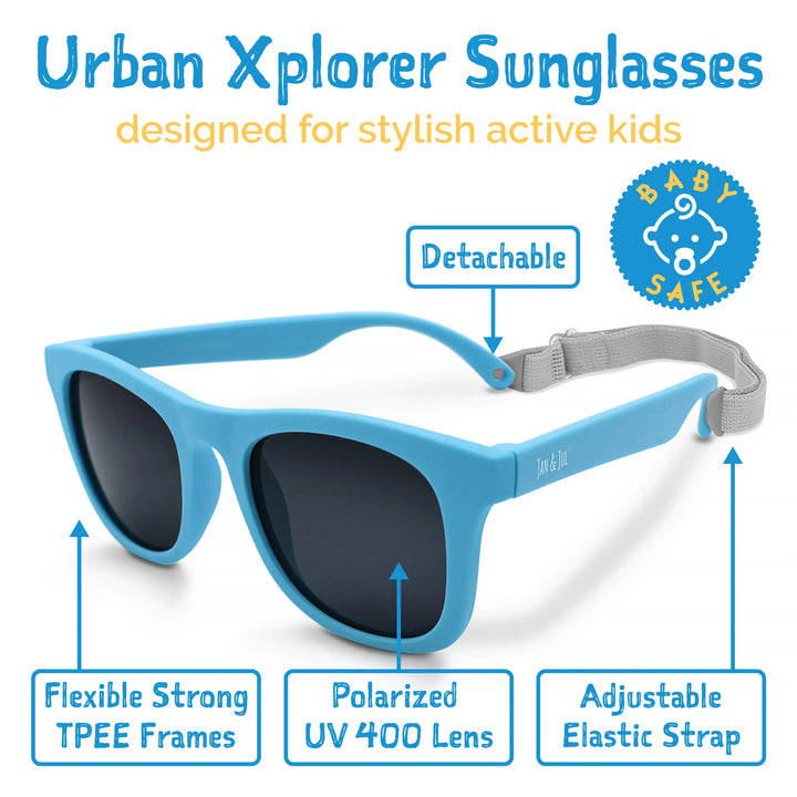 Lunette de soleil polarisée bleu ciel Jan &amp; Jul Mlle et Coco