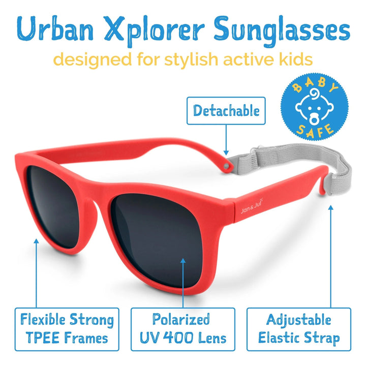Lunette de soleil polarisée rouge nautique Jan  &amp; Jul Mlle et Coco