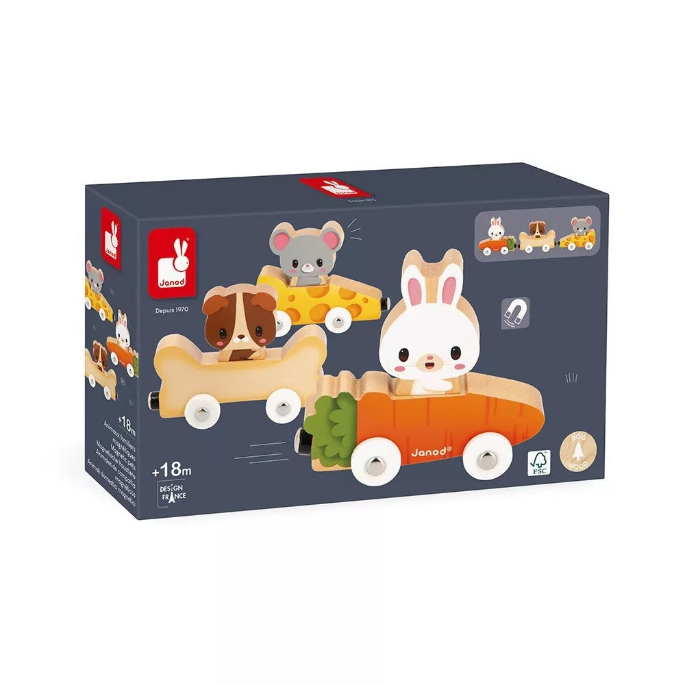 jeu magnétique Animaux familier lapin souris chien Janod 