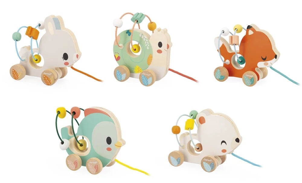 jouet bois baby looping janod lapin renard escargot ours