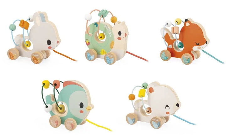 jouet bois baby looping janod lapin renard escargot ours