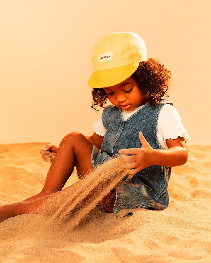 casquette lin enfant Caribou duo jaune Mlle et Coco