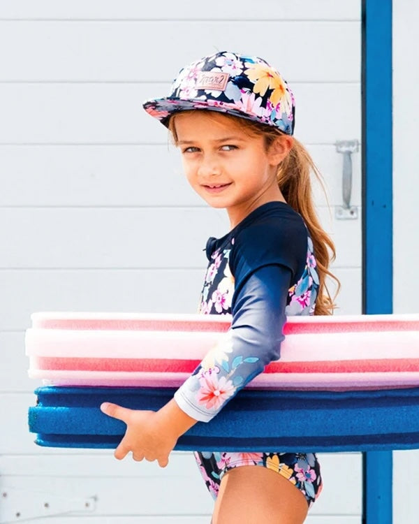 casquette deux par deux florale jaune bleu rose Mlle et Coco