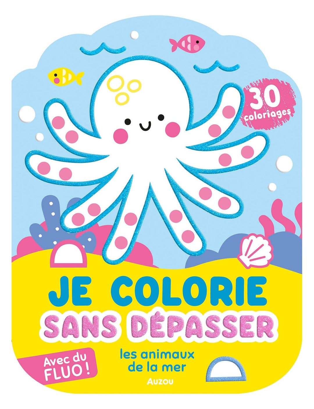 Livre à colorier de Azou avec large rebord. Animaux de la mer