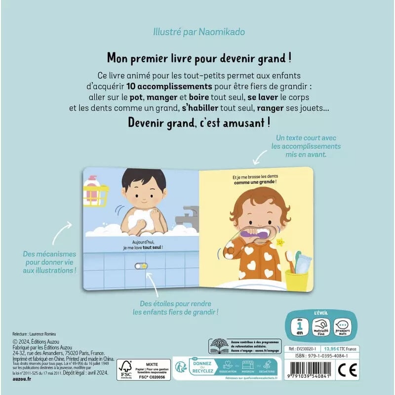 livre pour apprendre interactif je deviens grand auzou