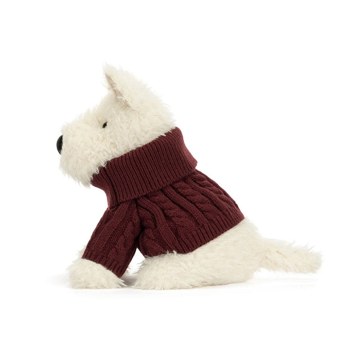 Peluche Chien Scottie Munro avec pull Noël 10" Jellycat Mlle et Coco