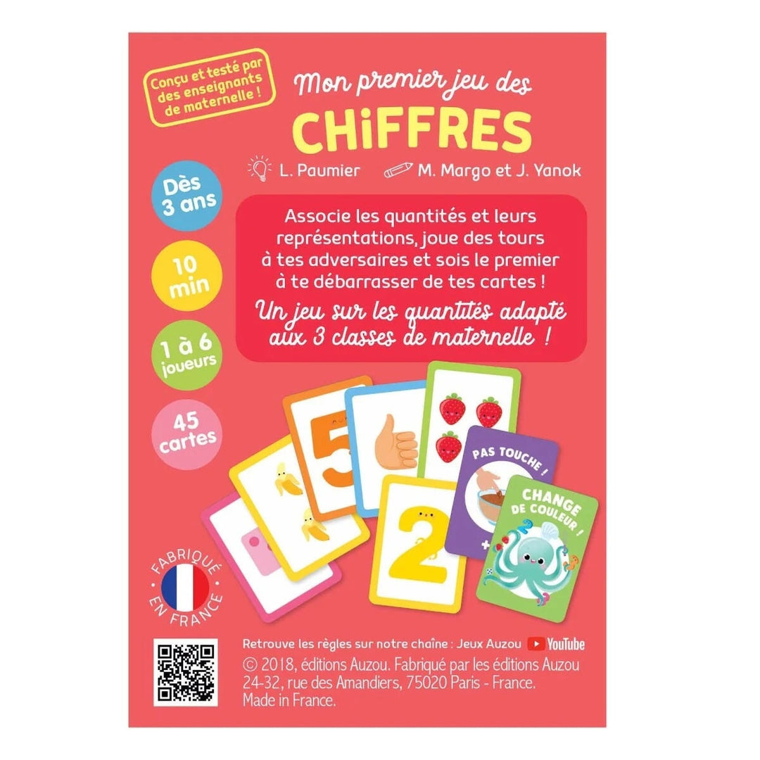 Auzou jeu de cartes mon premier jeu des chiffres apprendre les quantités