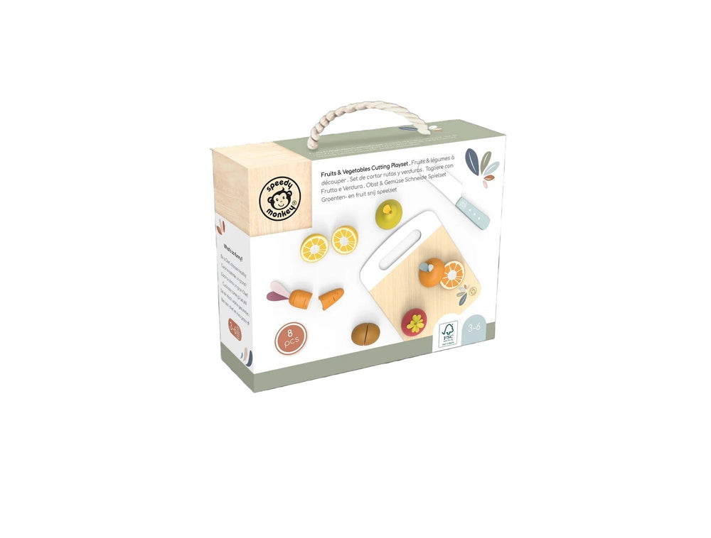 Jeu ensemble de découpe fruits et légumes en bois Speedy Monkey Mlle et Coco