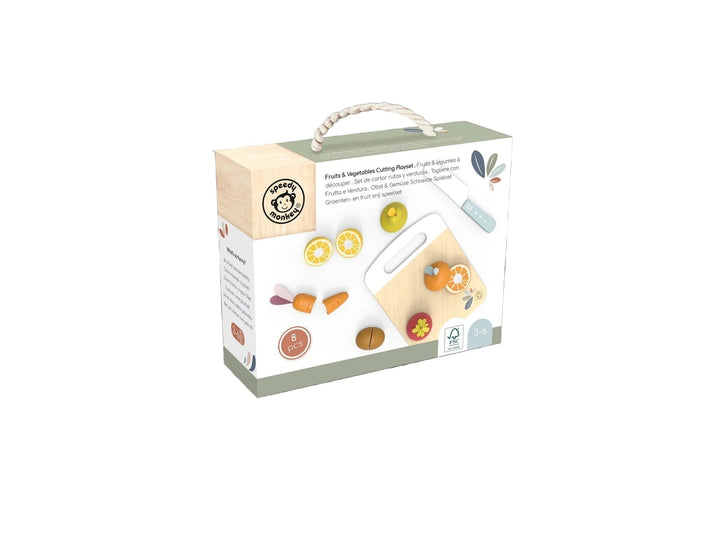 Jeu ensemble de découpe fruits et légumes en bois Speedy Monkey Mlle et Coco